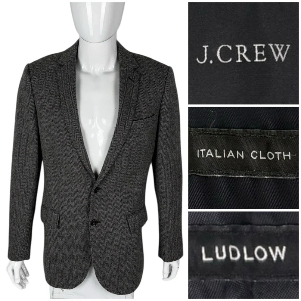 J. Crew Ludlow Gray Herringbone Sport Coat Blazer